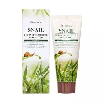 DEOPROCE MOISTURE HAND & FOOT SNAIL RECOVERY / Увлажняющий восстанавливающий крем для рук и тела с муцином улитки, 100 мл.