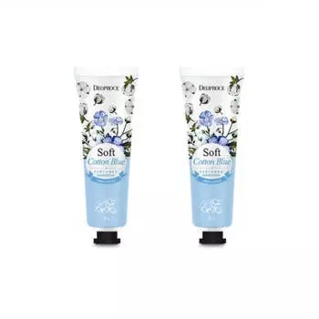 Deoproce Парфюмированный крем для рук Мягкий хлопок Синий 50г*2шт/4шт/8шт 2Pcs