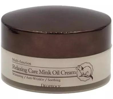 DEOPROCE RELAXING CARE MINK OIL CREAM Антивозрастной успокаивающий крем для лица с жиром норки 100г