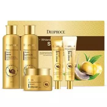 Deoproce Whitening and Anti-Wrinkle Snail Набор из 5 предметов