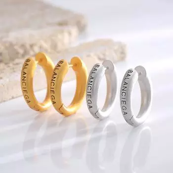 Department of minimalist texture matte brushed color matching ball ear buckle new niche versatile temperament earrings