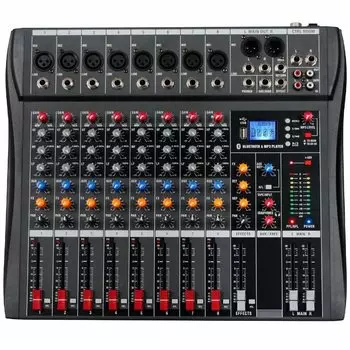 Depusheng DX8 Профессиональный микшерный пульт Soundboard Console 8-канальный настольный системный интерфейс Цифровой USB MP3-вход 48 В Фантомное питание Стерео DJ Studio FX Steel