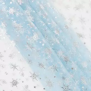 DERAYEE органза ткань фольга штампованный снег примерно 145 см x 200 см вырезанная снежинка узор звезда мягкий прозрачный тонкий блестящий ручная работа сделай сам швейный подарок
