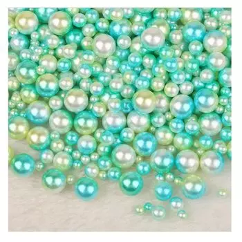 DERAYEE Жемчужные бусины Круглые ABS Смола Для Поделок Смешанные Размеры Материал Одежда Украшения DIY Орнамент Градиент 160 Синий Свет (приблизительно. Куски,