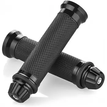 DERCHIA Bike Grip Left and Right Set Universal Motorcycle Clip Aluminum Bar End Grip Bike Motorcycle Grip Custom Parts for Motorcycles 22.2mm (черный)
