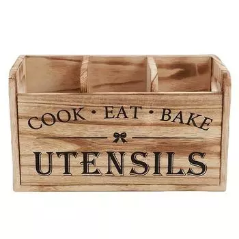 Деревенская деревянная кухонная стойка - три ящика для столовых приборов, настольное и настенное хранение для кухонных, столовых и кондитерских инструментов