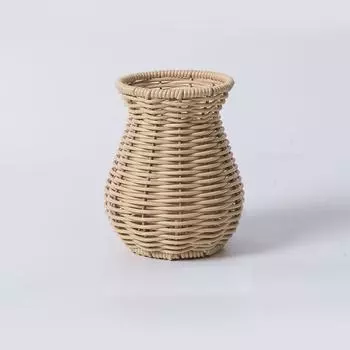 Деревенская домашняя композиция Шкаф для сухих цветов Пластиковая ваза для цветочной композиции из ротанга