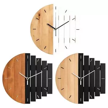 Деревенские 12-дюймовые круглые деревянные настенные часы, работающие от батареек, настенный декор для кухни, гостиной, спальни или офиса