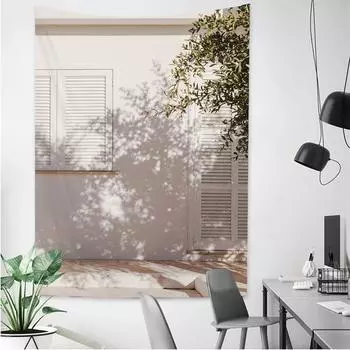 Деревенский белый настенный гобелен с природным пейзажем в стиле бохо, настенный гобелен с кактусом, украшение для дома, комнаты, фон 100X75CM