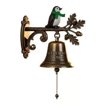 Деревенский металлический приветственный колокольчик Рождественский настенный дверной звонок Винтажный обеденный колокольчик для улицы, входной двери, крыльца, домашнего декора Penguin
