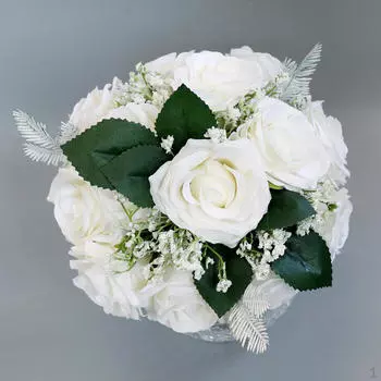 Деревенский полушар Свадебный букет из искусственных цветов Белый