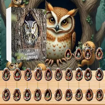 Дерево Hole Animal Адвент Календарь 24 дня Рождественский Адвент Календарь Обратный отсчет Календарь Подходит для Девочек Взрослых Подростков Милые Украшения Рождество One Size