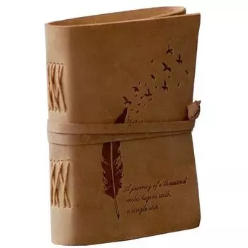 Дерево и Цитата Старинный личный дневник ручной работы в кожаном переплете и блокнот для мужчин, женщин, простая бумага размером 5*7 дюймов 5 x 7 in коричневый
