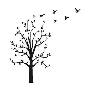 Дерево летающих птиц авто Стайлинг автомобиля светоотражающие наклейки украшения чёрный