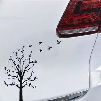Дерево летающих птиц авто Стайлинг автомобиля светоотражающие наклейки украшения белый