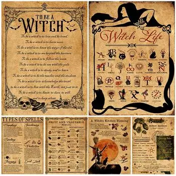 Дерево Магия Садоводство Ведьмы и Колдовство Базовое растение Ретро Декоративная живопись Настенное искусство Печать на холсте 21cm30cm NoFrame