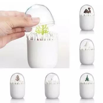 Дерево верблюд кролик ватный тампон держатель зубочистки органайзер для хранения анти-пылесборник 4#