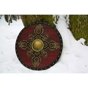 Дерево Задыхающийся Коричневый оттенок Кожаная кайма Круглый щит Рождественский подарок