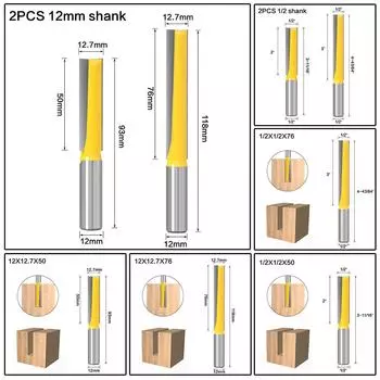 Деревообрабатывающая фреза, прочная, 45 #, стальная вспомогательная сталь, 1/2 дюйма 12X1/2X76