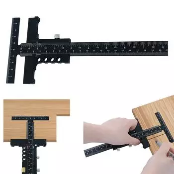 Деревообрабатывающая Т-линейка, столярная разметка, измерительный прибор, многофункциональный измерительный инструмент, алюминиевая линейка для разметки A