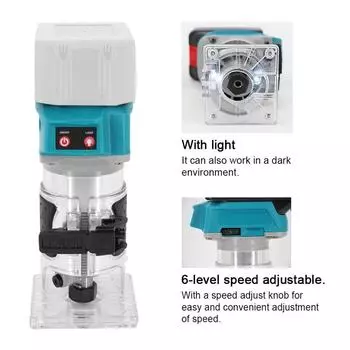 Деревообрабатывающий электрический триммер Бесщеточный фрезер по дереву Гравировальный станок для прорезки пазов для аккумулятора Makita 18 В