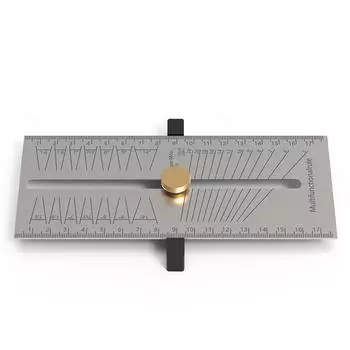 Деревообрабатывающий чертил Многофункциональный транспортир Регулируемый угол наклона Измеритель угла из нержавеющей стали серебряный