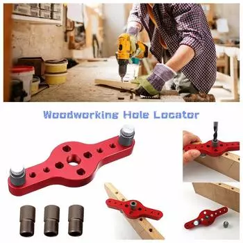 Деревообрабатывающий дюбель, направляющая для сверла, направляющая для сверла с 3 отверстиями, позиционер, локатор синий