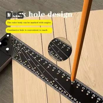 Деревообрабатывающий квадратный линейный измерительный инструмент, высокоточный, широко используемый, L-образный, многоугловой. 30cm