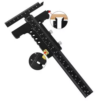 Деревообрабатывающий скрайбер TShape из алюминиевого сплава, линейка для разметки, измерительный инструмент для плотника, своими руками по дереву Caliper-With Fine Tuning