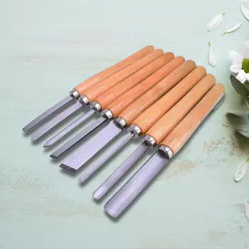 Деревообрабатывающий токарный инструмент с деревянной ручкой, токарный станок, лезвие HSS для