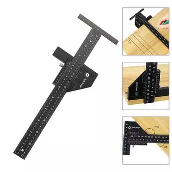 Деревообработка Раздвижной Измеритель Глубина Измерительные Инструменты 0-280 мм Т-образная Линейка Алюминиевый Сплав Разметчик 280MM