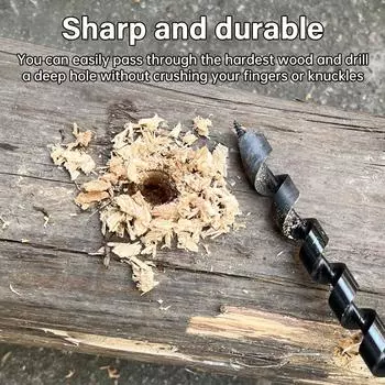 Деревообработка Ручная поддержка Дрель Аппаратные инструменты Спиральный шнек Острый и прочный удлинитель для наружного применения Черная высокоуглеродистая сталь Round