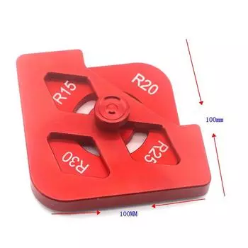 Деревообработка Шаблон фаски закругленного угла Угол дуги Т Угол Калибр Деревянные кромки Кондукторный локатор Филе 0 красный