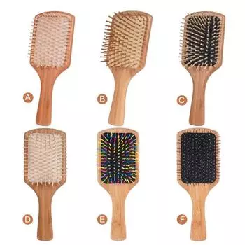 Деревянная бамбуковая щетка премиум-класса для улучшения роста волос, деревянная расческа для предотвращения выпадения волос, массажная расческа для волос D30 чёрный