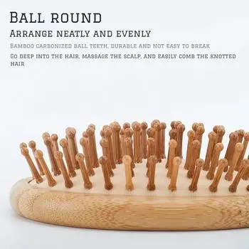 Деревянная бамбуковая щетка премиум-класса для улучшения роста волос, деревянная расческа для предотвращения выпадения волос, бамбуковая расческа с зубцами