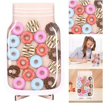 Деревянная банка для мотивации с основанием, детская банка для поощрения, многоцелевая магнитная банка для поощрения, самодельные игрушки для наполнения для детей