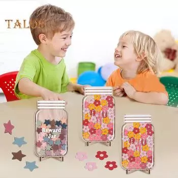 Деревянная банка для поощрения детей. Поощрительная таблица для позитивного поведения с базовыми звездами и цветами. Инструменты управления системой поощрений для учеников. Домашний класс. Star