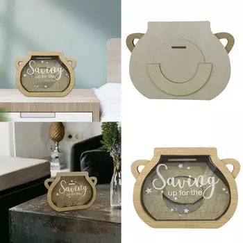 Деревянная банка для сбережений денег, копилка, копилка, небьющаяся, коробка для хранения денег, украшение, подарок на день святого Валентина