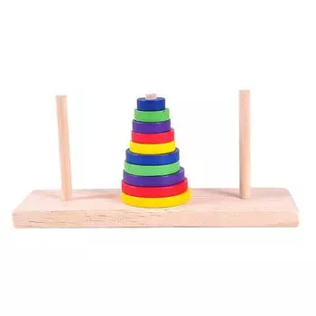 Деревянная башня Ханоя, десять этажей, развивающие игры-головоломки, игрушки для взрослых и детей