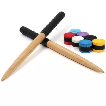 Деревянная бита Gyakuscale Maibachi поставляется с 7 дополнительными гибкими коническими роликовыми резиновыми аркадными сменными рукоятками в 7 цветах, общий диаметр 20 мм