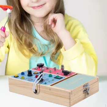 Деревянная бизи-доска, обучающие пособия, развивающие мелкую моторику, дорожная игрушка для мальчиков и девочек 1 2 3 4