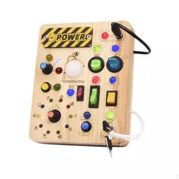 Деревянная бизиборд светодиодная схема игровая домашняя развивающая игрушка симуляция распределительная коробка