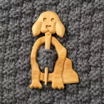 Деревянная брошь в виде животного Гладкая поверхность Свитера Шарфы Булавки Мышь Краб Щенок Кролик Форма Шаль Crab