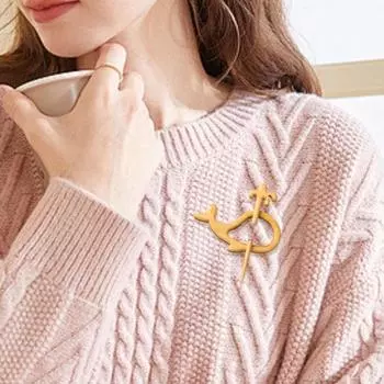 Деревянная брошь в виде животного Панда Лебедь Белка Свитера Шарфы Брошь Булавки Значки Мягкие Whale