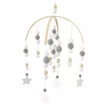 Деревянная бусина колокольчика и шерстяной шар для кроватки, подвесная палатка с колокольчиками, украшения для детской комнаты, подарок, украшения для фотосъемки