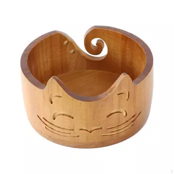 Деревянная чаша для пряжи, вязание, уникальный держатель для вышивки, хранение вязаных и крючковых принадлежностей
