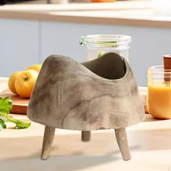 Деревянная чаша-контейнер на ножках для украшения дома, сервировка для прилавка, центральные элементы фермерского дома Small