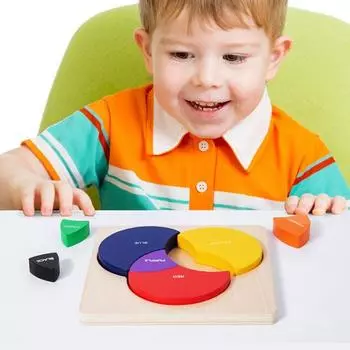 Деревянная цветная головоломка большого размера, основной цвет, смешивание цветов, обучающая доска с принтом, письмо, раннее познавательное исследование, развивающее образование
