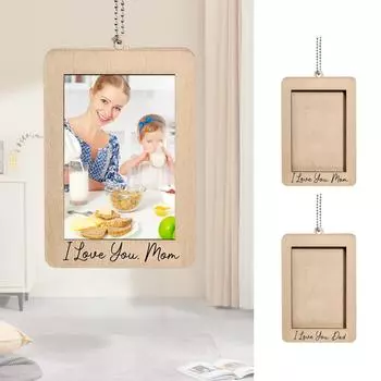 Деревянная декоративная подвесная фоторамка, безопасность вождения, декоративные аксессуары для зеркала заднего вида, автомобильная фоторамка One Size
