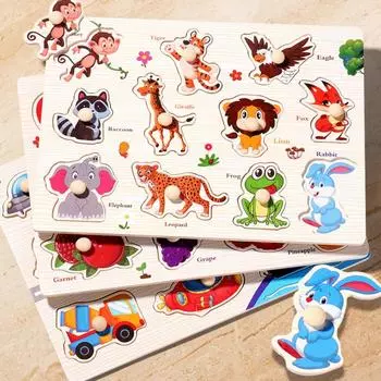 Деревянная детская доска для раннего развития, овощи, фрукты, животные, познание, цифры, буквы, фигуры, головоломки-головоломки